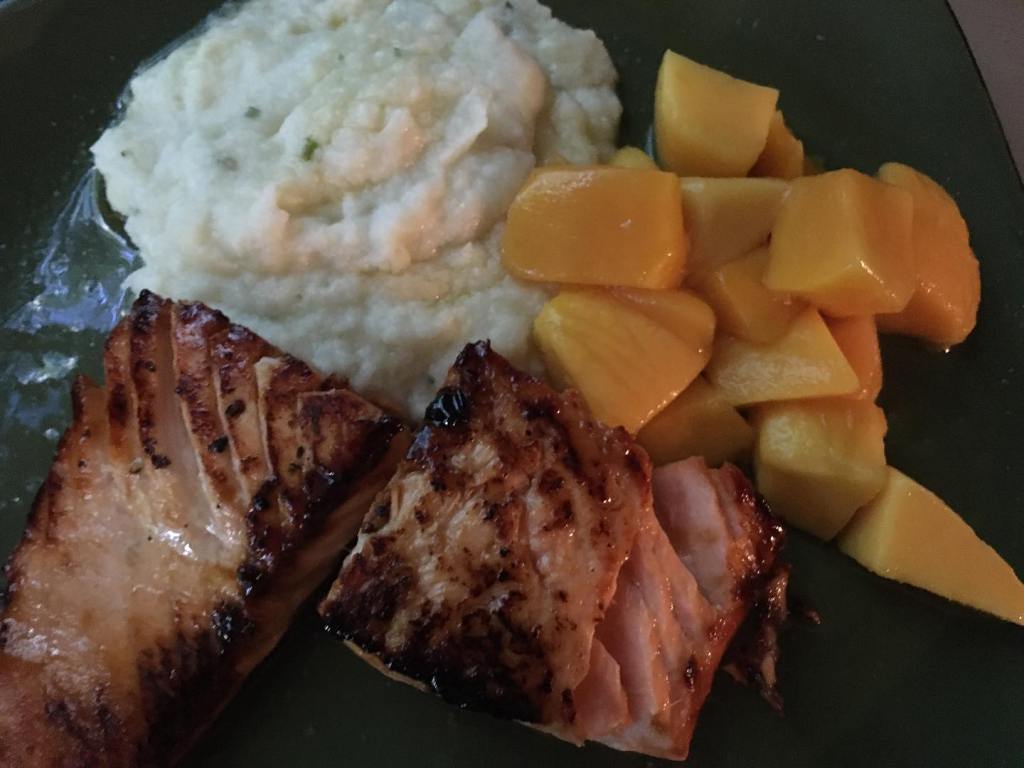 Clementine Orange/Honey Salmon, Mashed Cauliflower, &&nbsp;Mango